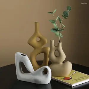 Vaser nordisk konstprydnad Sabstract Vase Decoration Ceramic Crafts Living Room For Home Decor Flower