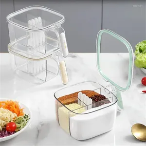 Storage Bottles Msg Sealed Box Easy Access Clamshell Light Luxury Moisture-proof Kitchen Supplies Seasoning Jar