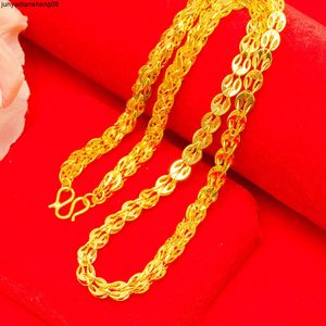 Vietnam Saffron Phoenix Tail Necklace Brass Gold Plated Fashion Womens Clavicle Chain Gift