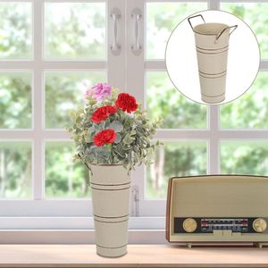 Vases Umbrella Stand Tin Flower Pot Book Vase For Flowers Old Country Holder Iron Vintage