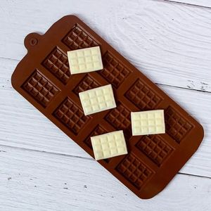 12 até molde de molde de chocolate Silicone FONDANT WAFFLES MODOS DIY CANDY BAR BOLO