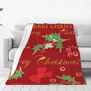 Blankets Merry Christmas Soft Fleece Throw Blanket Warm And Cozy For All Seasons Comfy Microfiber Couch Sofa Bed 40"x30"