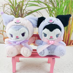 Söt kuromi mini par nyckelchain docka hänge tecknad docka tyg doll plysch leksak gåva