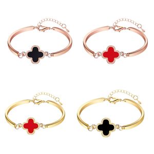 أنيقة ومحظوظات Clover Love Love Braclets Metal ليس من السهل تلاشي مصغر سوار ذهبي مطلي بالمقامير المصمم للنساء