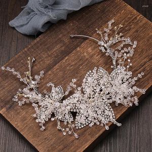 Cabelos clipes de luxo cor prata strass cristal women bands tiaras bandas de cabelo jóias de casamento presentes de acessórios elegantes