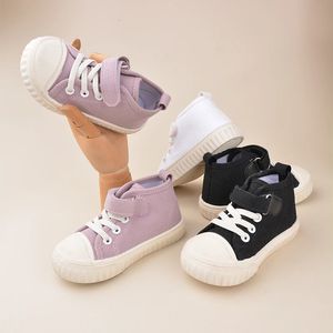 Spring na świeżym powietrzu Dzieci Unisex wysoko na płótnie płótno płaskie codzienne trampki codzienne maluch maluch do spacerów buty do biegania EK9S52 240326