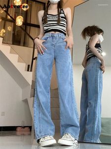 Frauen Jeans Aotvotee Y2K Frauen 2024 hohe taille koreanische Mode lässige Denimhose Vintage Streetwear Wide Bein