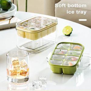 Baking Moulds Diy Ice Mold 2-in-1 Cube Maker With Storage Box Easy Demoulding Creative Making For Home Safe Tray