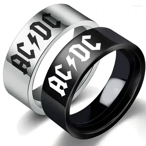 Wedding Rings Stainless Steel AD DC Ring Rock Band Logo Jewelry Titanium Men's Punk Minimalist