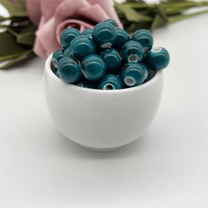 Vintage Making Ceramic Loose Beads Ball 8mm Handgjorda pärlor