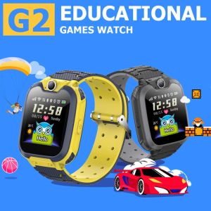 Uhren Kinder Smart Game Uhren Puzzle Game Play Music Camera Taschenrechner Support SD 2G SIM KARTE Rufen Sie Kinder intelligent Smart Clock G2