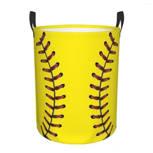 Laundry Bags Softball Baseball Lace Hamper Large Clothes Storage Basket Toy Bin Organizer For Kids