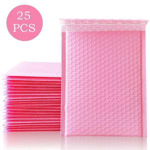 Postalar 18x23cm 25pcs Pembe Kabarcık Postalar Yastıklı Poli Zarflar İş Kabarcığı İçin Ambalaj Postalar Nakliye Ziplock Çanta Siyah Beyaz