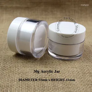 Storage Bottles High End 10pcs/Lot 30g Acrylic Plastic Cream Jars 30ml Double Wall Refillable Small Facial Mask Packaging Cosmetic