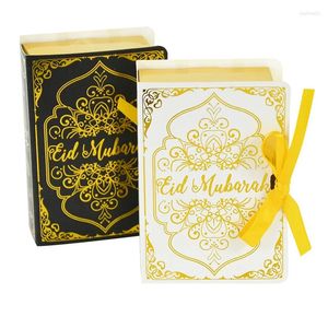 ギフトラップ5PCSラマダンコーランブックシェイプデザインキャンディボックスEid Mubarak Paper Packaging Box