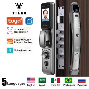 Blocca WiFi Tuya App Face Riconoscimento Smart Door Door con fotocamera Video Voctice Intercom Digital Door Lock Door Lock