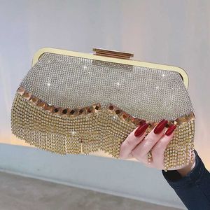 Günstiger Laden 90% Rabatt Off Rabatt Großhandel Hochzeitsessen Handtasche Bankett Kleid Brautjungfer Handheld Kristall Strass Tassel Bag Crossbody Walletluxury Handtaschen