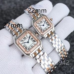 Top Quality Watch Design De Luxe Lady Mashing Watches Square Panthere Fashion Quartz Movement Watches Tank Women Gold Silver Watches Montre de Luxe Business with Box