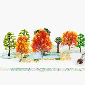 Dekorative Blumen 4 PCs Grüne Landschaft Ahorn Weihnachtsdekoration Landschaft Modell Baum Ornament Garten Bonsai