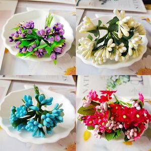 Decorative Flowers Artificial Flower Plastic Berry Color Cherry Pearlescent Stamen Wedding Decoration Home Decor DIY Handmade Accessories