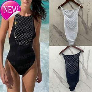 Designer Sexy Bikini Sets 2024 New Fashion Letter Rhinestone Women Vacation Beach Bodysuit s One Piece Swimsuit For Lady