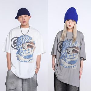 24ss Summer Oversize Japan Mask Print Vintage Tee Fashion Men's Short Sleeve Skateboard Tshirt Women Clothes Casual Cotton Designer T shirts 0405