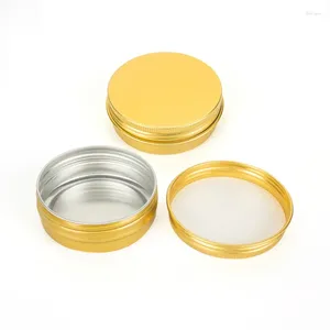 Storage Bottles 25pcs Tin Metal Rycyclable Cosmetic Container Gold Black Pink Aluminum Jar 60G 60ml Empty Candle Wax Skincare Cream