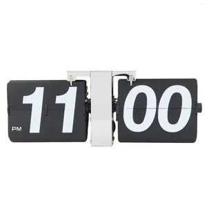 Relógios de parede Aço inoxidável e PVC Flip Clock Bateria alimentada Retro Retro Mechanical Digital Automatic Down Desk