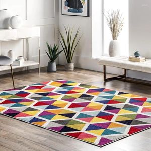 Carpets For Living Room Carpet Colorful Geometric Tiles Area Rug Home Decorations Decor Rooms Rugs