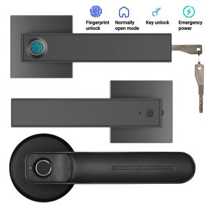 Sperre F180 Electronic Smart Lock Halbleiter biologischer Fingerabdrucktür Schloss Home Security Griff Schloss mit Schlüssel für Innenpersonen