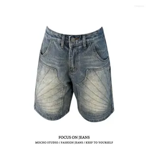 Frauen Jeans American Street große Größe gewaschen und alter Split -Struktur -Design Sinn fünf Frauen Straight Casual Shorts Tide 2024