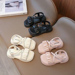 Småbarn barn sandaler baby sko flickor designer barn svart rosa vita barn spädbarn barns ökenskor storlek 26-35 w2vo#