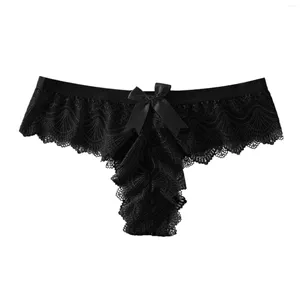 Kadınlar için Külotlu Çamaşırı Kadınlar artı Boyut Bow Lace Thong Seksi Low Rise Hipster Kesintisiz Ropa Mujer