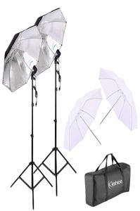 POGRAFI Dual PO Paraply Lighting Video Kit Paraply Reflector Po glödlampa Tall Studio Paraply Flash Strobe Light Sta6215296