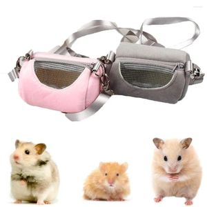 Cat Carriers 1 PCS Breathable Hamster Flannelette Guinea Pig Carrier-Handbag Pet Travel Bag Shoulder Strap Small