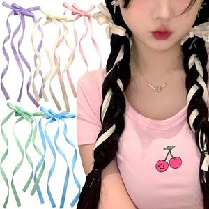 Hair Accessories 12pcs Colors Silk Ribbon Hairpins Bowknot Clip Fashion Sweet Cute Girl Barrettes Colorful Lace Women Pin INS Y2K Accessory