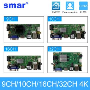 RECORDER SMAR CCTV 9CH 10CH 16CH 32CH 4K NVR Płyta główna dla 5MP 8MP Obsługę aparatu IP Xmeye Onvif H.265+Network Digital Video Recorder