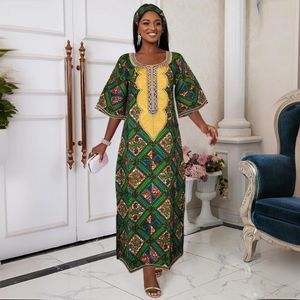 H D Vestidos africanos para mulheres bordados Bazin floral boho ankara rich longs lúdios de festa nigeria ramadan 240401