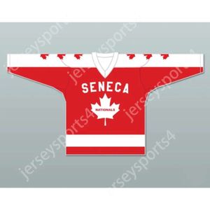 GDSIR Custom Red Seneca Nationals Hockey Jersey Metro Junior B League Wayne Gretzky 99 New Top Ed S-M-L-XL-XXL-3XL-4XL-5XL-6XL