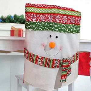 Coperchio di sedia morbido accogliente per il sedile di Natale Festivo Snowman Babbo Natale per sala da pranzo Merry Sedies