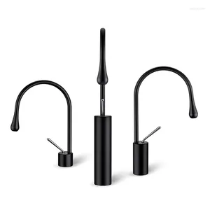 Rubinetti del lavandino da bagno set di rubinetti e mixer freddo designer mablack con 2 tubi idraulici in bagno