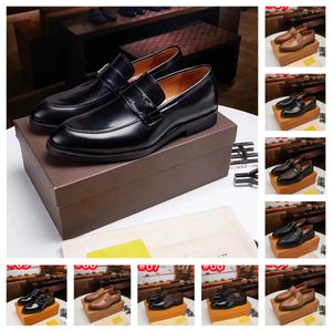 2023 Top Mens Loafers Designers Dress Shoes Genuine Leather Men Fashion Business Office Work Formal Brand Party Weddings Flat Shoe Big Size 38-46