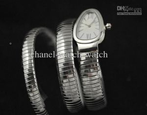 New Lady Tubogas rostfritt stål Snake Watch Silver Dial Women039S kvarts mode armbandsur2733468