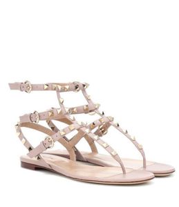 Perfect Summer Rock Stud Gladiator Sandals Ankle Strap Women Sandals High Quality Brands Lady Rivets Sandals Flats Wedding PartyEU1793013