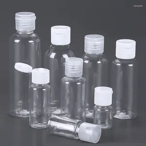 Bottiglie di stoccaggio da 100 pezzi in plastica trasparente Vuoto Vuoto Contenitore con cappuccio a flip Small for Liquids Shampoo Lotion Conditioner
