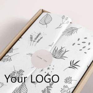 Papier benutzerdefiniertes gedrucktes Logo Geschenkpapier Papier Schwarz weißes Kleidungsgewebepapier