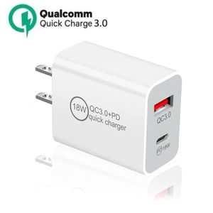 OEM QC 3.0 Szybka ładowarka USB PD PD Szybka ładunek 18W US WILL WIELNY PIT DUAL PIT 5V/3A 9V/2A 12V/1,5A dla telefonu komórkowego