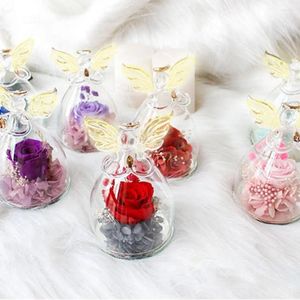 Decorative Flowers Unique Preserved Flower Bright Color Immortal Fine Workmanship Dried Rose Mothers Day Gift Add Atmospheres