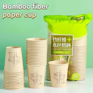 Disposable Cups Straws Thickened Paper Cup Bamboo Fiber Household Office Food Grade Water Business Coffee And Milk