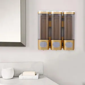 Flytande tvål dispenser badrum väggmonterad dusch för schamponkonditionering Inga borrtillförsel